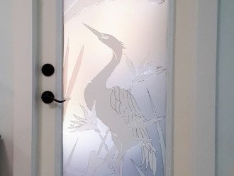 Thru Lovely Frosted Bird Door