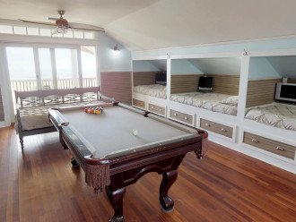 Bedroom 5 - 3rd Floor is a Favorite for all Ages - Pool Table - Wet Bar & Great Views - 4 Sleeping Births + a Twin Daybed
