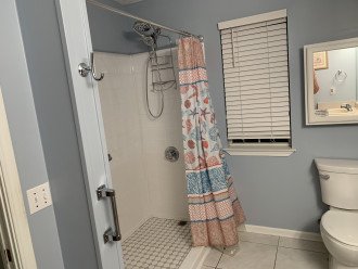 Large walk in shower in master bedroom.