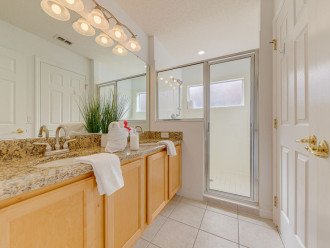 One of the bathrooms with walk in shower