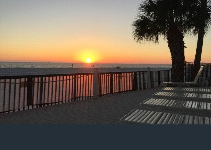 Sunset view from pool deck