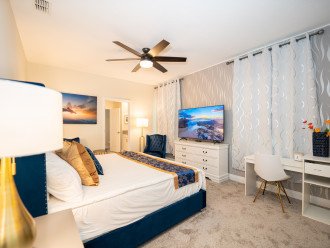 Blue and Gold Master King Suite with Private Bath room, exit to pool