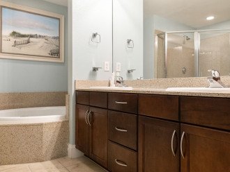 Master Bath offers a tub & double sinks