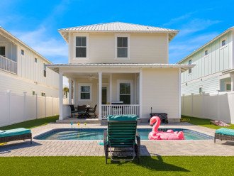 Welcome to " Footprint in the Sand" Beach House: this 4 bedroom, 3.5 bath house on the west end of Panama City Beach offers a 5 min walk to the beach, private pool and game room. The perfect place for your next vacation.