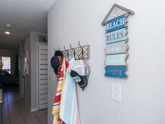Great beach towel station at door