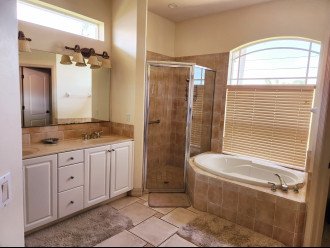 Master bathroom # 1 , jetted tub, Shower, his & hers vanities