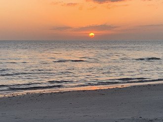 Sunset over Gulf of Mexico at Bonita Bay Beach Park