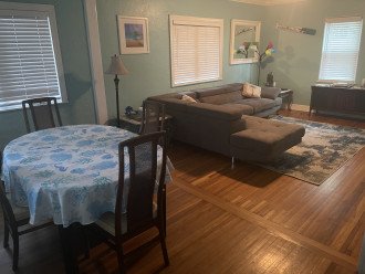 Dining area and living room