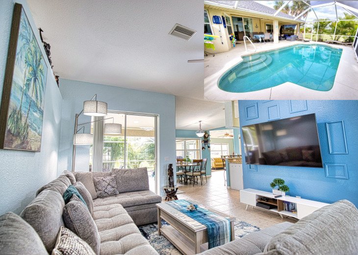 Living Room with Pool view