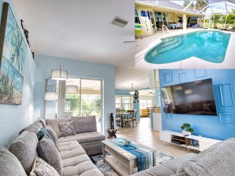 Living Room with Pool view