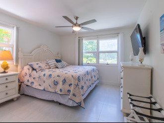 King size bedroom with smart TV