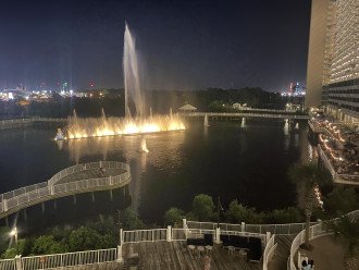 Watch the nightly water show from your balcony.