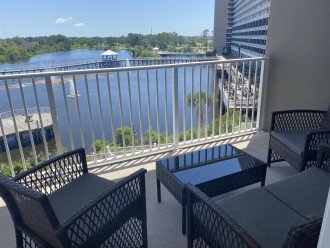 Enjoy the lake views and the brand new outdoor furniture.