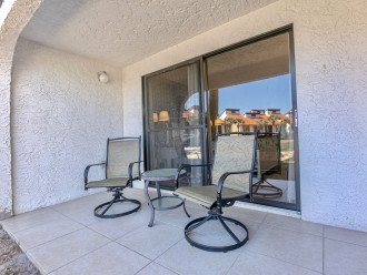 Balcony off master & Living Room Area - overlooking one of the lakes on property.