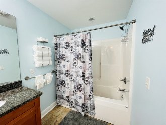 Master suite bathroom with double sink