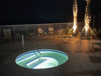 South pool spa at night