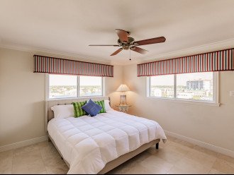 3rd bedroom with King bed & views of inland waterway & marina