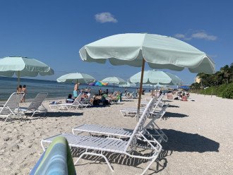 Beach chairs & umbrellas provided daily Free to owners/renters
