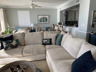 Oversized sectional gives plenty of lounge room for the entire family!