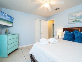 Bedroom with Queen bed and flat screen TV