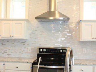 Stainless steel appliances and granite counter top