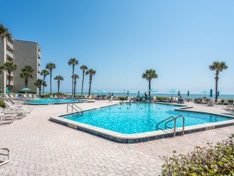 Two oceanfront swimming pools, one heated