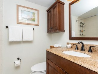 Master bathroom with granite counters