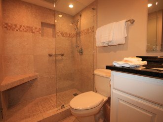 Remodeled second bathroom with walk in shower.
