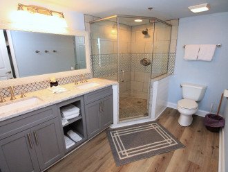 Spacious remodeled master bathroom