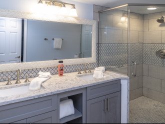 Double vanity and newly remodeled master bathroom