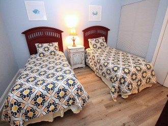 Twin beds in second bedroom