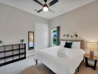 private, tucked away fourth bedroom on main level, queen bed