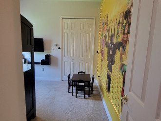 3rd bedroom, Lego themed with kids' table and chairs. Twin bunk bed + trundle