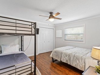 Bedroom 3 - The Guest Bedroom is cozy and beautifully decorated comes with a smart Roku TV as well for entertainment.