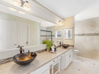 Our spacious master bathroom has plenty of room to spread out.
