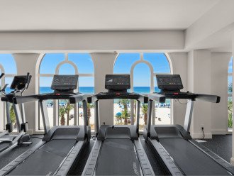 Our well-equipped Fitness Center looks out over the Gulf!