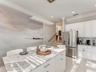Mural in Kitchen, Crystal Chandelier, All Stainless Steel Appliances