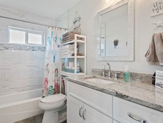 Second bathroom with plentiful counter space