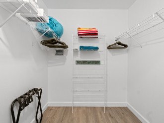Large walk-in closet in the master bedroom - make yourself at home