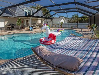 Swim in the big heated pool, lounge on the hammock, flip burgers on the grill, play a round of ping pong- family fun awaits!