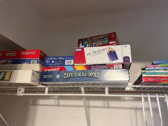 Assortment of games and books