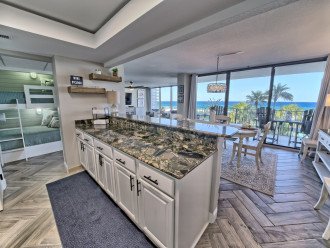 Enjoy this amazing view of the Gulf of Mexico from completely updated and modern kitchen