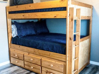 Bedroom with full size bunk beds