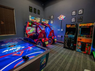 Our free arcade at the resort clubhouse is a hit at keeping kids entertained.