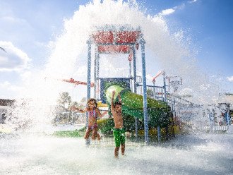 The kids splash pad is sure to be a big hit.