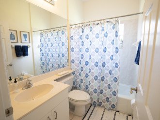 Bathroom located between Guest and Bunk rooms. Includes tub/shower combo