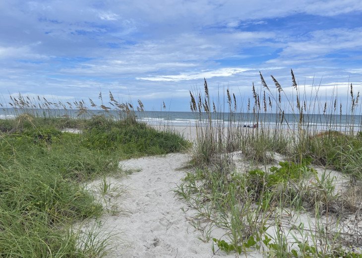 Short path through dunes to beach
