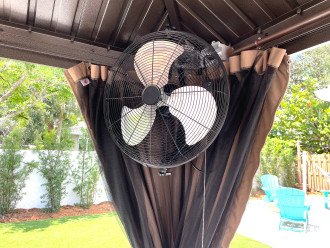 Use the gazebo fan to cool off during Florida summertime