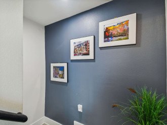 Accent wall to the second-floor bedroom suites and dedicated office.