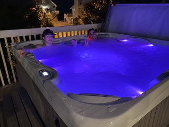 Night time star gazing from the hot tub is the best!